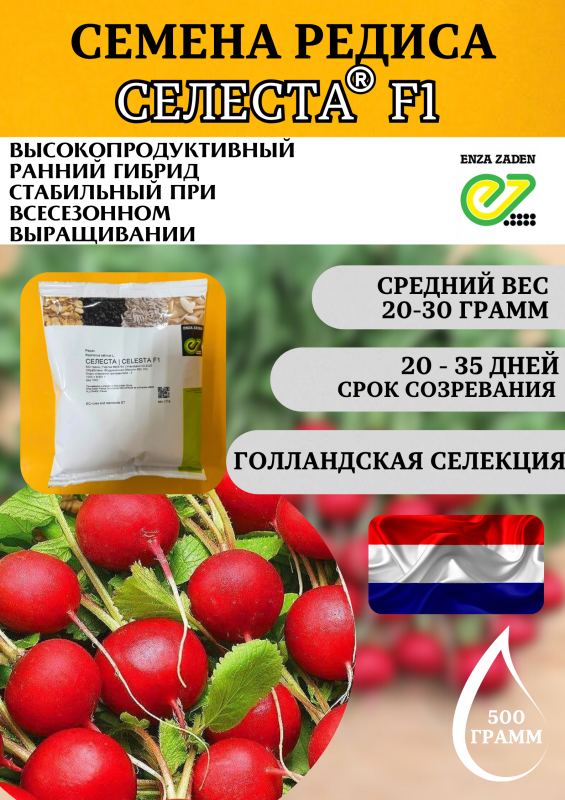 Селеста F1 семена редиса